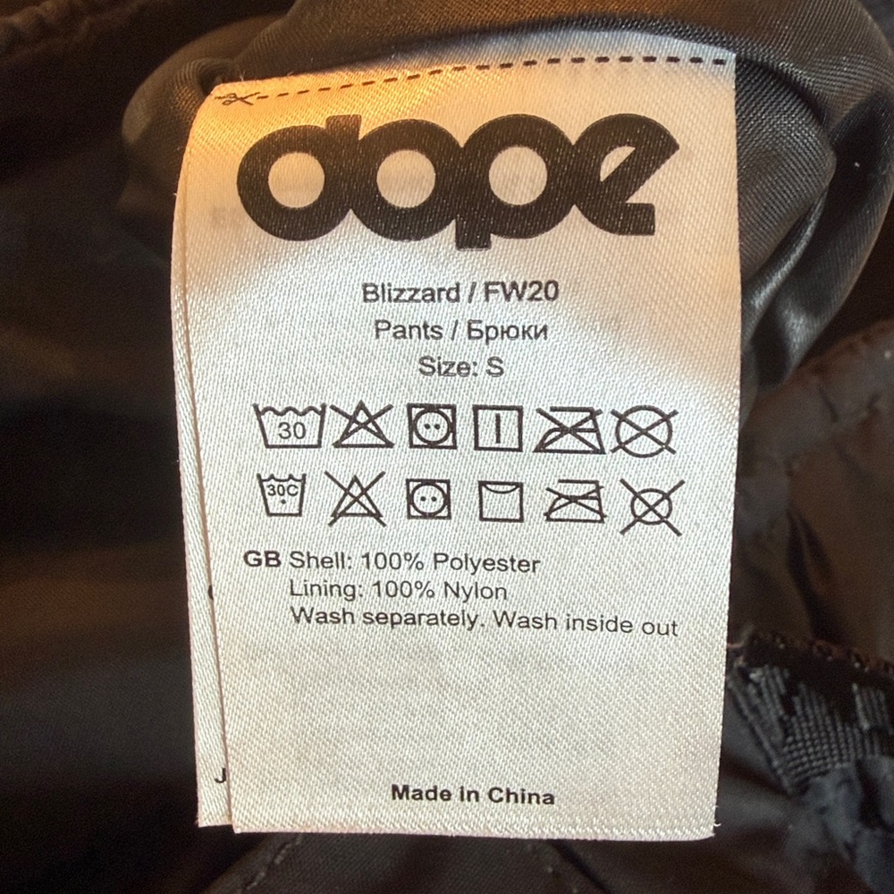 Dope Men’s Blizzard Black Snowboard Pants, Small - Picture 6 of 7